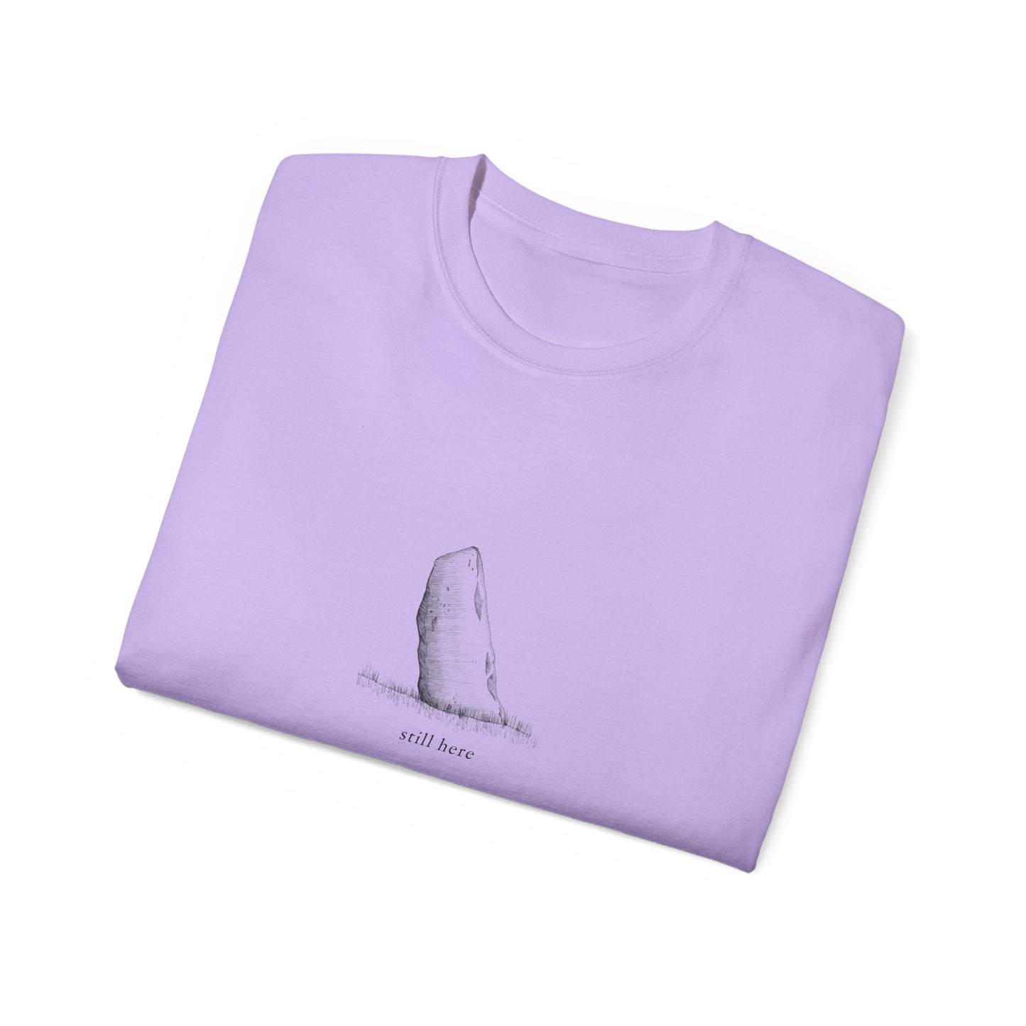 Still Here Standing Stone T-Shirt - Moody Celtic Illustration