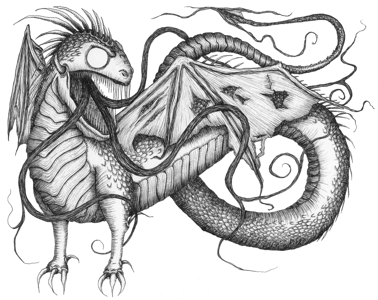 Bethany Clark’s dragon illustration from The Book of Bitter Ends