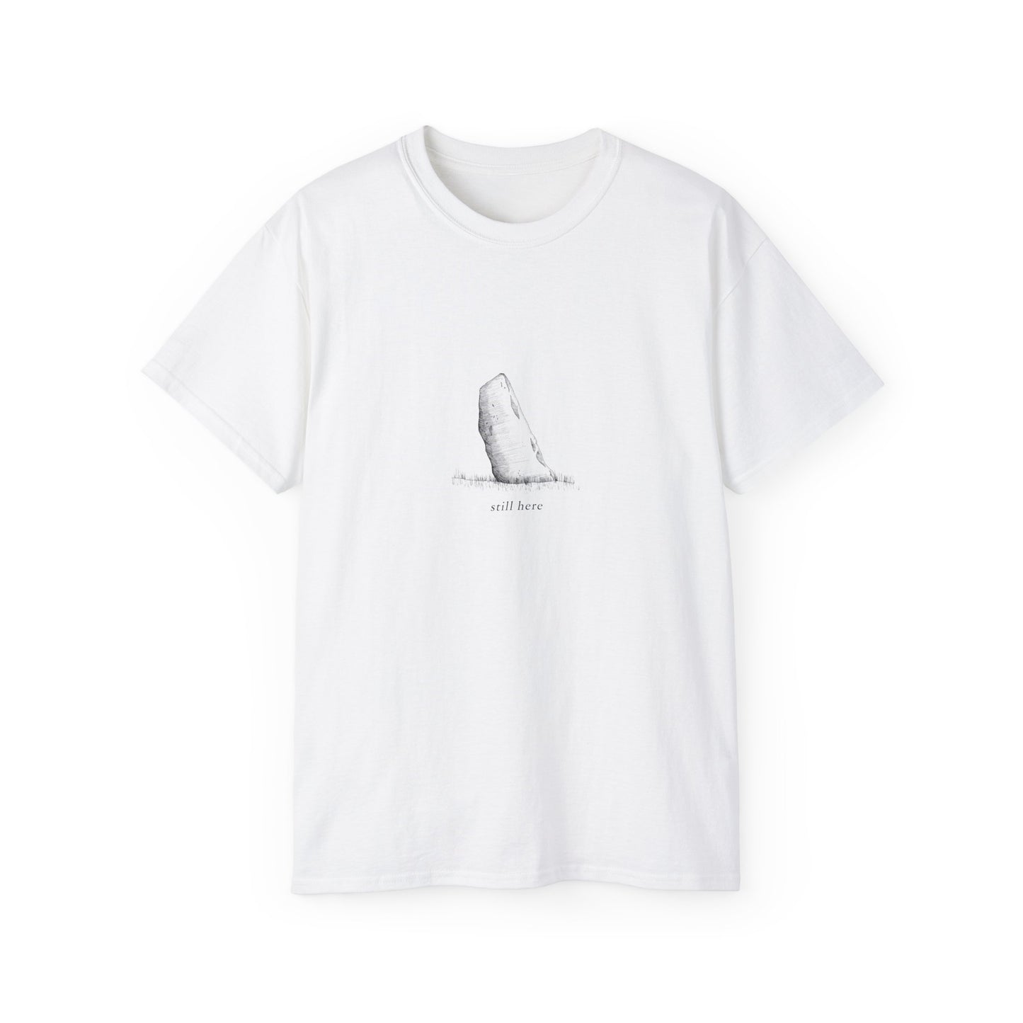 Still Here Standing Stone T-Shirt - Moody Celtic Illustration