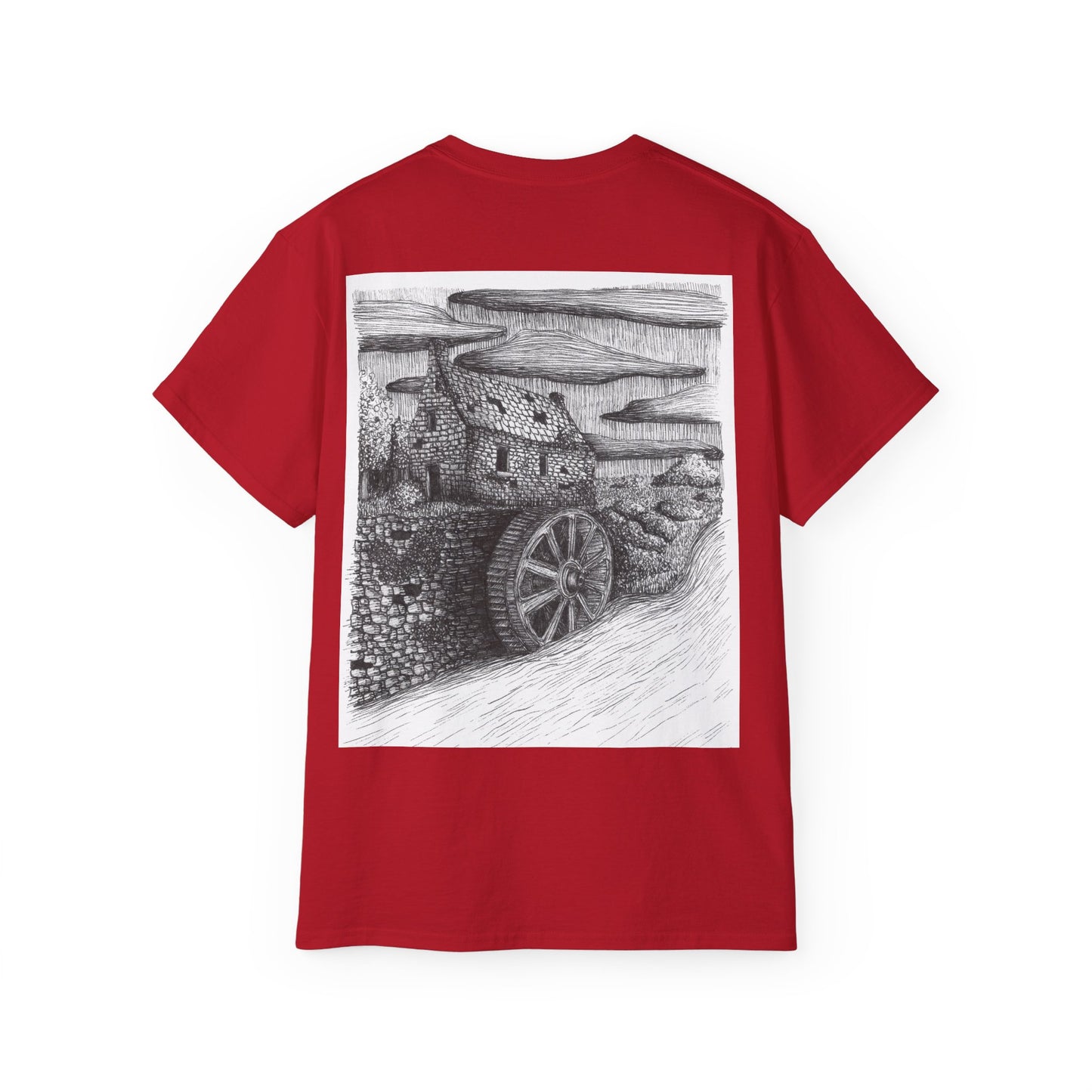 Water Mill T-Shirt - from The Book of Bitter Ends - Moody Illustration