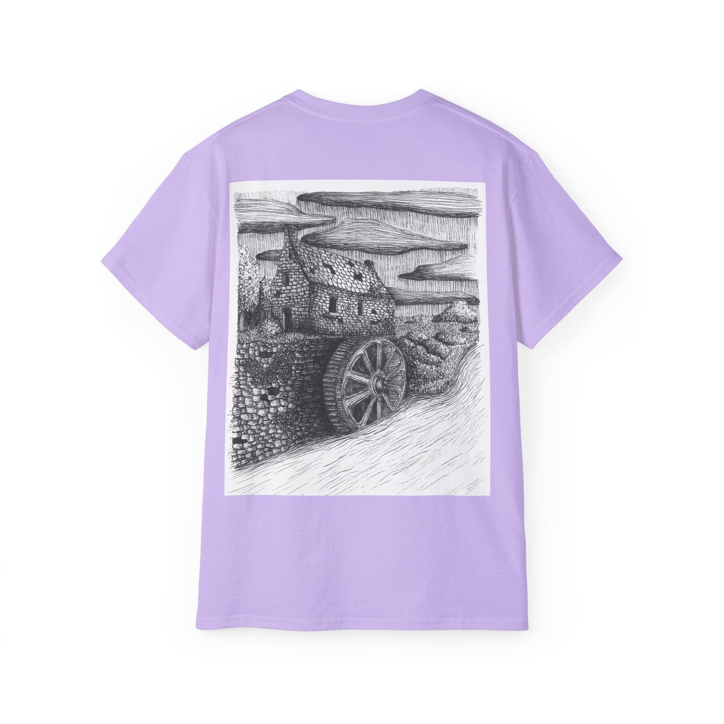 Water Mill T-Shirt - from The Book of Bitter Ends - Moody Illustration