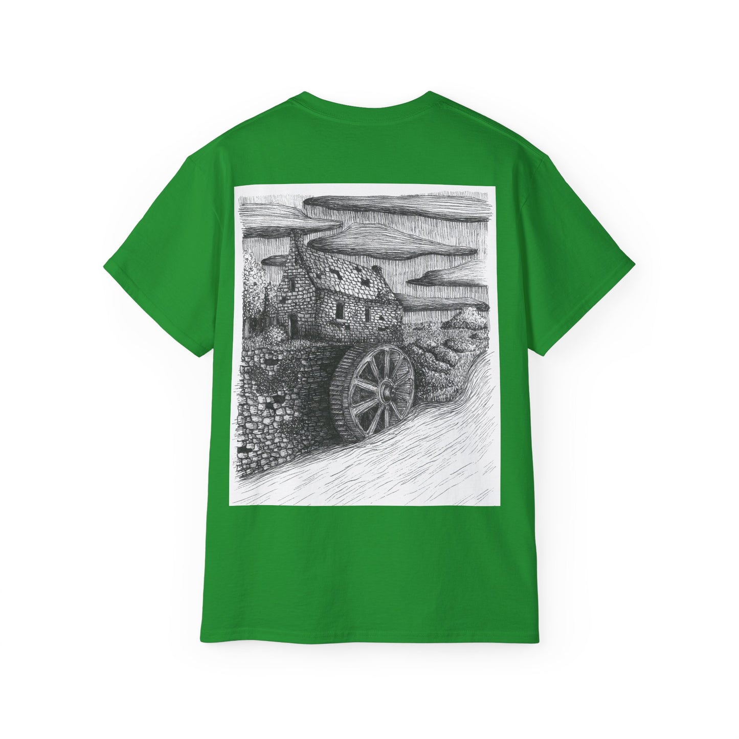 Water Mill T-Shirt - from The Book of Bitter Ends - Moody Illustration