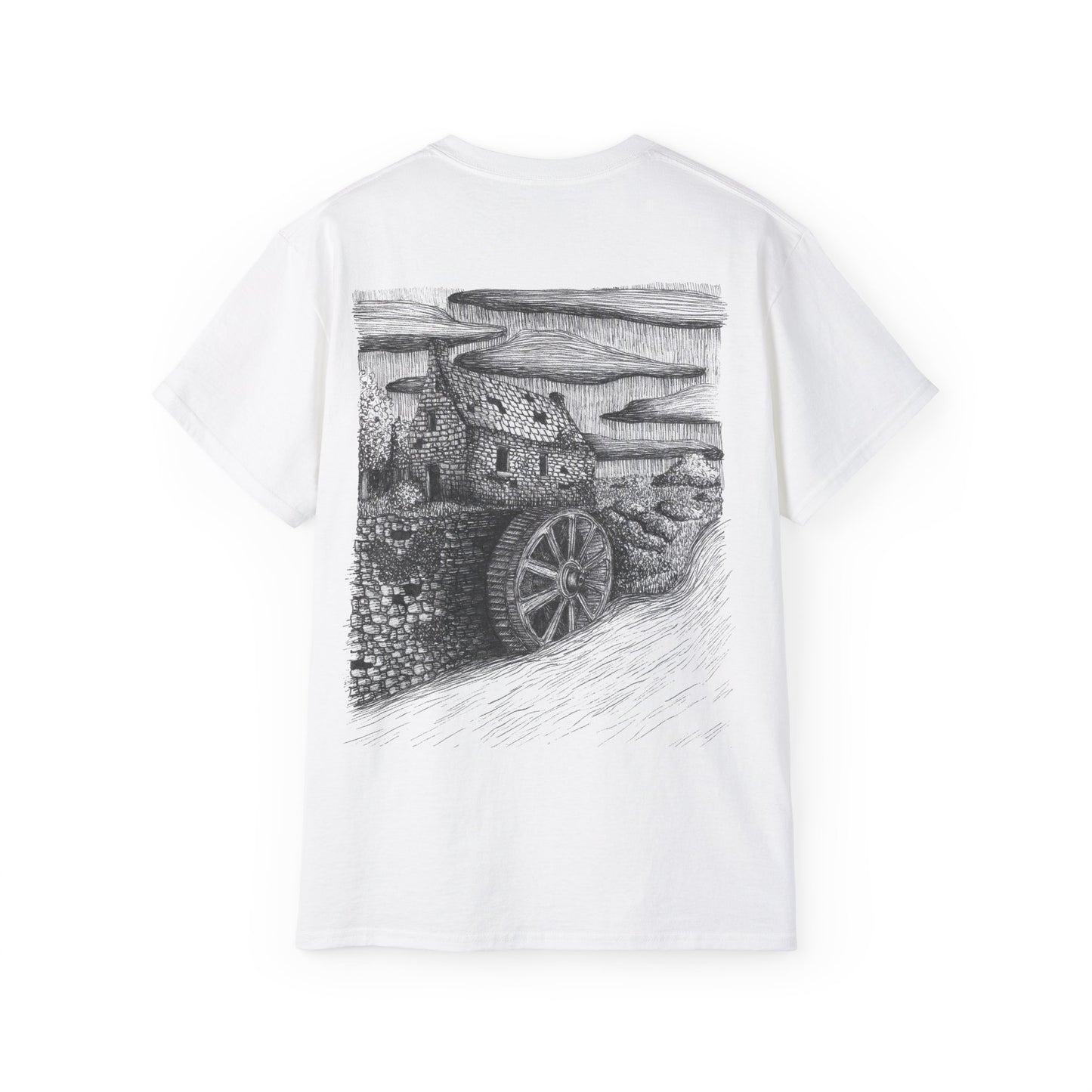 Water Mill T-Shirt - from The Book of Bitter Ends - Moody Illustration