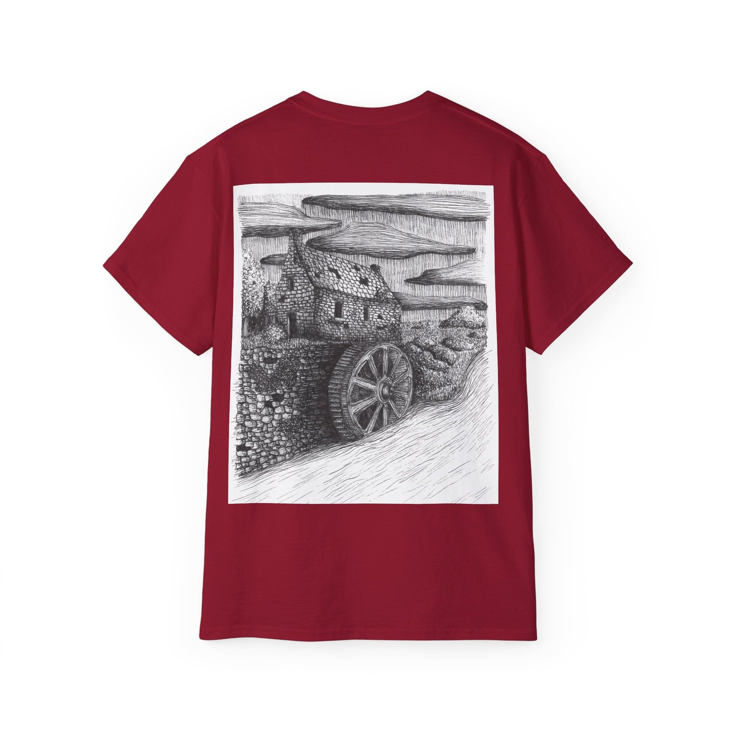 Water Mill T-Shirt - from The Book of Bitter Ends - Moody Illustration