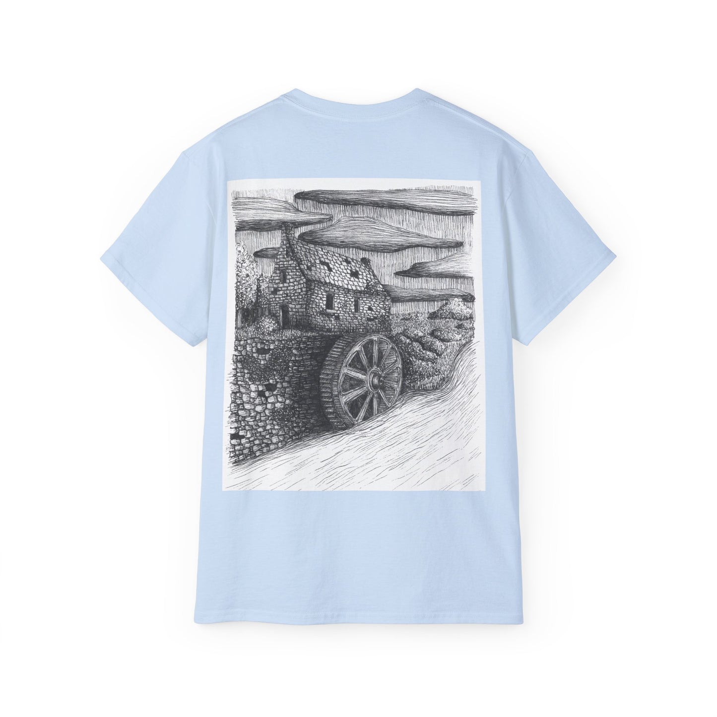 Water Mill T-Shirt - from The Book of Bitter Ends - Moody Illustration