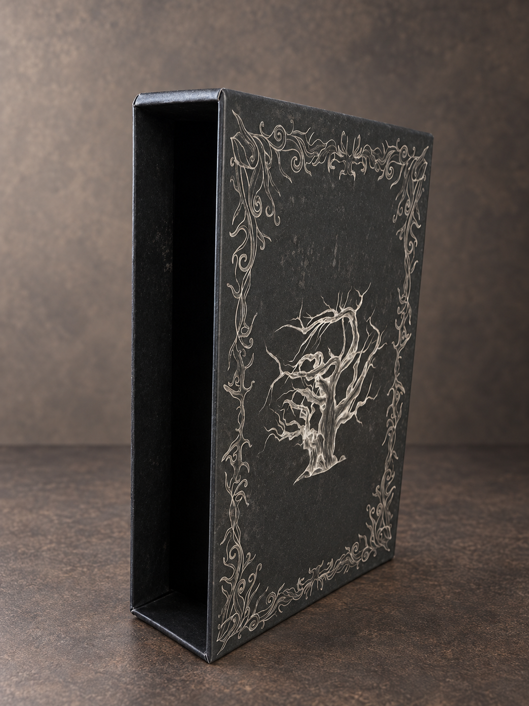 Empty illustrated trilogy slipcase; books not included